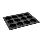 image of Omcan USA 80630 Muffin Pan - 14" X 10-3/4", 12 Cup Non‑Stick Coated Baking Pan