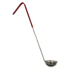 image of Omcan USA 80762 One-Piece Stainless Steel Ladle, 2‑Oz, Red Handle, Durable Kitchen Utensil