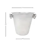image of Omcan USA 80834 Wine Bucket - 4-Quart Stainless Steel Cooler with Knob Handles, Non‑Insulated Service