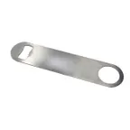 image of Omcan USA 80847 Flat Stainless Steel Bottle Opener, Handheld Bar Tool, Polished, 2.5" Length