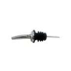 image of Omcan USA 80850 Liquor Pourer – Stainless Steel Tapered Spout with Black Plastic Stopper, Free Flow Design, 12 Pack