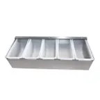 image of Omcan USA 80866 - 5-Compartment Stainless Steel Bar Condiment Holder with Clear Cover