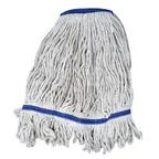 image of Omcan USA 80869 Wet Mop Head - 24 Oz Capacity Loop End, White Yarn, Non‑Bacterial Resistant