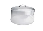 image of Omcan USA 80876 Cake Cover - 12" Clear Plastic Skull Design with Chrome Plated Handle