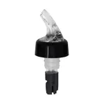 image of Omcan USA 80878 Liquor Pourer, 5/8 Oz, Plastic, Clear Spout, Black Tail, With Collar, 12/Pack