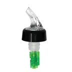 image of Omcan USA 80879 Liquor Pourer – 3/4 oz Capacity Plastic Pourer with Collar, Clear Spout and Green Tail, Pack of 12