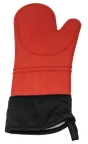 image of Omcan USA 81045 Oven Mitt – 15" Red Silicone Skull, Textured Grip, Waterproof/Oil‑Resistant, 550°F