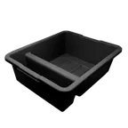 image of Omcan USA 81075 Bus Box – 21″W x 17″D x 7″H, 2-Compartment, Black Polypropylene, NSF Certified
