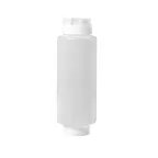 image of Omcan USA 81163 - 24oz Clear Squeeze Bottle, Single Tip, 75mm Opening, PP/PE/Silicone