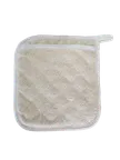 image of Omcan USA 81178 Pot Holder - Rectangular 9-1/2" x 8-1/2" Terry Cloth White Skull Design - Dozen