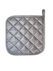 image of Omcan USA 81180 Pot Holder - Square 8" x 8" Silver Coated Cotton Fabric Skull Design - Dozen