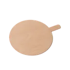 image of Omcan USA 81221 Pizza Serving Board – Round 15.7" Dia x 0.3" H, Beech Plywood, 3.9" Handle