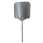 image of Omcan USA 81243 Pizza Peel – Rectangular 14" x 16" Aluminum Blade, 22" Wood Handle, Length 30"-39"