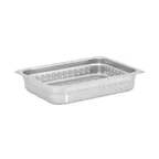 image of Omcan USA 85200 Steam Pan, 1/2 Size 10-3/8" x 12-3/4" x 2-1/2" Perforated, 25‑Gauge Stainless, NSF