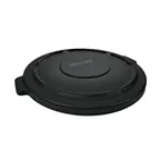image of Rubbermaid 1779738 BRUTE Lid, 29-1/8" Flat Black Plastic Cover for 55 Gallon Trash Can - 1/Each