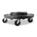 image of Rubbermaid FG264043BLA Brute Dolly, 18"" x 6-5/8"" Black Plastic, Fits 20‑55 Gallon Cans, NSF