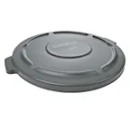 image of Rubbermaid FG265400GRAY Brute Lid 26-3/4" x 2" Heavy Duty Plastic Gray Fits 55‑Gallon 2655 Bin