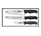 image of Victorinox 5.1053.3-X3 3-Piece Chef Set, Black Fibrox Handles, 8" Chef, 8" Slicer, 4" Parer - Set