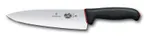 image of Victorinox 5.2063.20DB Chef Knife - 8" Blade, Black/Red Grip, Non-Slip Handle, NSF