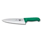 image of Victorinox 5.2064.20B Chef Knife – 8" Blade, Green Fibrox Handle, Steel Blade, Kitchen Cutlery