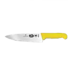 image of Victorinox 5.2068.20 Chef Knife - 8" Blade, 2" Handle, Yellow Fibrox Slip-Resistant, Stamped, NSF