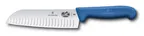 image of Victorinox 5.2522.17 Santoku Knife, 7" 1-1/2" Handle, Red Fibrox Handle, Granton Edge, Stamped