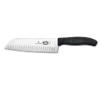 image of Victorinox 5.2523.17 Santoku Knife, 7" Blade, 1-1/2" Handle Width, Fibrox Handle, Granton, Stamped