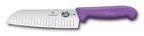 image of Victorinox 5.2525.17 Santoku Knife, 7" Purple Fibrox Handle, Granton Edge, Stamped