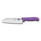 image of Victorinox 5.2527.17B Santoku Knife, 7" Granton Blade, White Fibrox Handle, 7"-9" Blade,Plastic/Poly