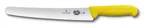 image of Victorinox 5.2938.26 Bread & Sandwich Knife, 10-1/4" Serrated Blade, 1-1/4" Yellow Fibrox Handle, NSF