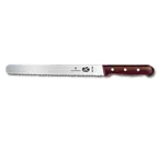 image of Victorinox 5.4230.25 Slicer Knife - 10" Blade, Serrated Edge, Stamped Style, 1-1/4" Wood Handle