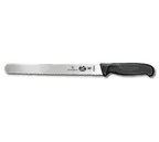 image of Victorinox 5.4233.25 Slicer Knife - 10" Blade 1-1/4" Black Fibrox Nylon Handle Serrated SlipRes NSF