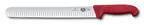image of Victorinox 5.4721.30 Slicer Knife – 12" Blade, Red Fibrox Nylon Handle, Granton Edge, NSF