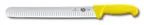 image of Victorinox 5.4728.30 Slicer Knife – 12" Blade, 1-1/4" Handle, Granton Edge, Yellow Fibrox Nylon NSF