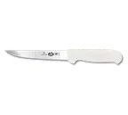 image of Victorinox 5.6007.15 Boning Knife - 6" Extra-Wide Stiff Blade, White Fibrox Handle, Carbon Steel