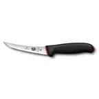 image of Victorinox 5.6613.12D Boning Knife – 5" Curved Stainless Blade, Black/Red Dual Grip Handle, NSF