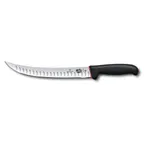 image of Victorinox 5.7223.25D Breaking Knife – 10" Curved Granton Black Plastic Handle Stmpd Steel Blade NSF