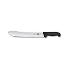 image of Victorinox 5.7403.31B Butcher Knife - 12" Stamped Blade, Black Fibrox Plastic Handle, 10"-12" Blade