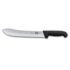 image of Victorinox 5.7423.25B Butcher Knife – 10" Stamped Straight Granton Blade, Black Fibrox Handle