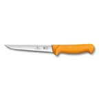 image of Victorinox 5.8401.14 Swibo Boning Knife – 5-1/2" Curved Steel Blade, Stamped Orange Plastic Handle