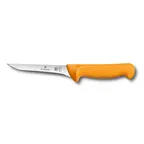 image of Victorinox 5.8408.13 Boning Knife, 5" Straight Stainless Steel Blade, Orange Plastic Handle, Stamped