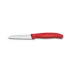 image of Victorinox 6.7401.C1 Paring Knife - 3" Sheep’s Foot Blade, Stamped, Stainless Steel, Red Poly Handle