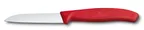 image of Victorinox 6.7401 Paring Knife - Sheep’s Foot, 3" Blade, Carbon Stainless Steel, Red Plastic Handle