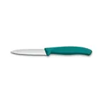 image of Victorinox 6.7634.C1 Paring Knife - 3.25" Serrated Spear-Point Blade, Green Handle, Stainless Steel