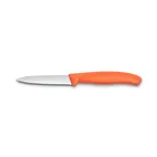 image of Victorinox 6.7639.C1 Paring Knife, 3" Serrated Spear Point Blade, Orange Handle, Stamped, Stainless