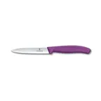 image of Victorinox 6.7705.C1 Paring Knife, 4" Spear Point Blade, Stamped Purple Plastic Handle, Stainless