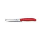 image of Victorinox 6.7831.C1 Knife – 4-1/2" Serrated Blade, Red Plastic Handle, Stamped, Stainless Steel