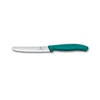 image of Victorinox 6.7834.C1 Utility Knife – 4.5" Serrated Blade Green Plastic Handle Stainless Steel 3"‑4"