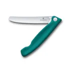 image of Victorinox 6.7834.FC1 Paring Knife, 4.5" Serrated Stainless Blade, Green Plastic Handle, Stamped