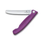 image of Victorinox 6.7835.FC1 Foldable Paring Knife, 4" Blade, Purple Poly Handle, Stamped Stainless Steel